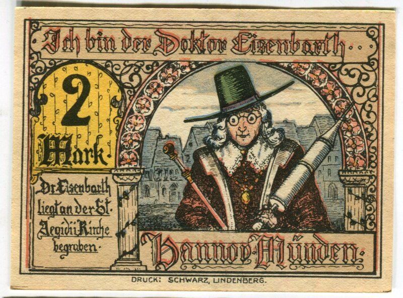 Banconote: Notgeld "2 Mark. Hann. Münden 1922" – Usato da Basel venduto da Butsch5 1
