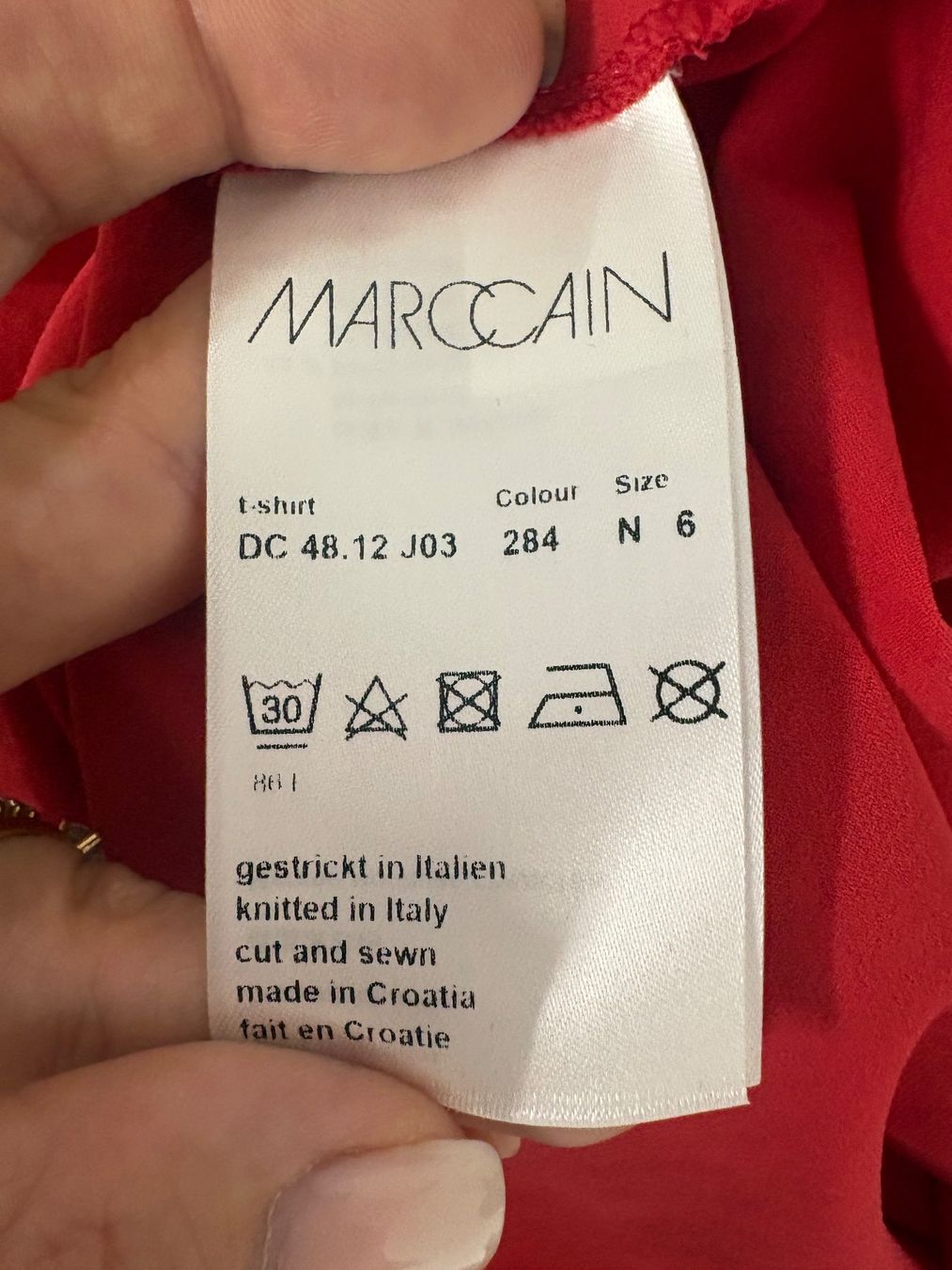 Marc Cain T-shirt: Marc Cain Shirt rot Rundhalsausschnitt 44 Basic 3/4 Ärmel – Nuovo (secondo la descrizione) da Regensdorf venduto da sec_l5cr 4