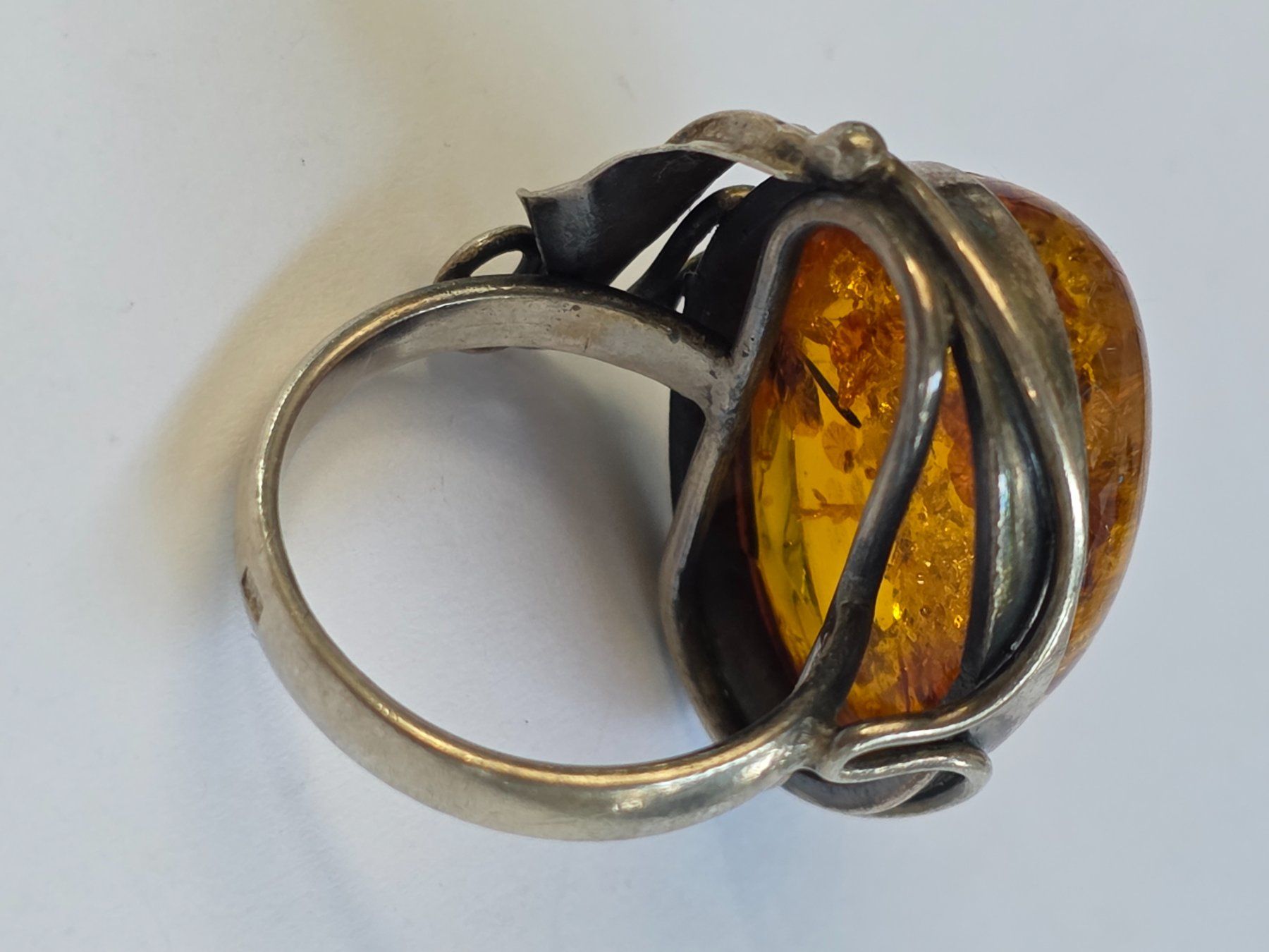 Ringe: Ring Bernstein Silber oval mit Einschlüssen vintage – Neu (gemäss Beschreibung) aus Zürich von ben_mn5h 9