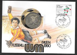 Münzbrief FDC Italien Fussball WM 1990 ET 16.5.1988