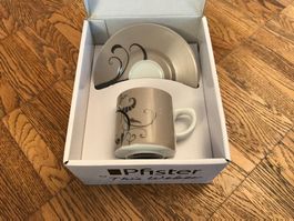 Pfister Tasse mit Unterteller, neuwertig, tolles Design!