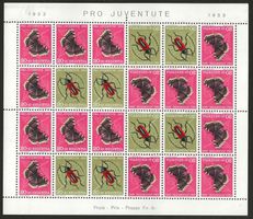 1953 : Pro Juventute Kehrdruckbogen, postfrisch **