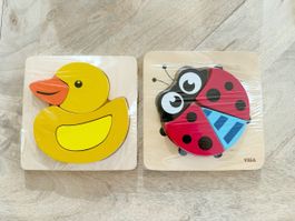 2 Holz Puzzles für Kleinkinder
