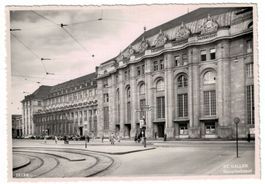 St. Gallen, Hauptbahnhof, belebt, um 1940