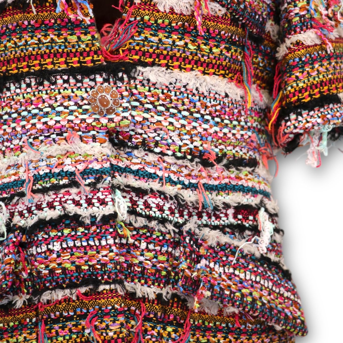 Chanel Giacche: Chanel Tweed Jacke multicolor Gr. 40 – Usato da Binningen venduto da Designerlabels 6