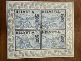 Briefmarken 4er Block St. Galler Stickerei 2000