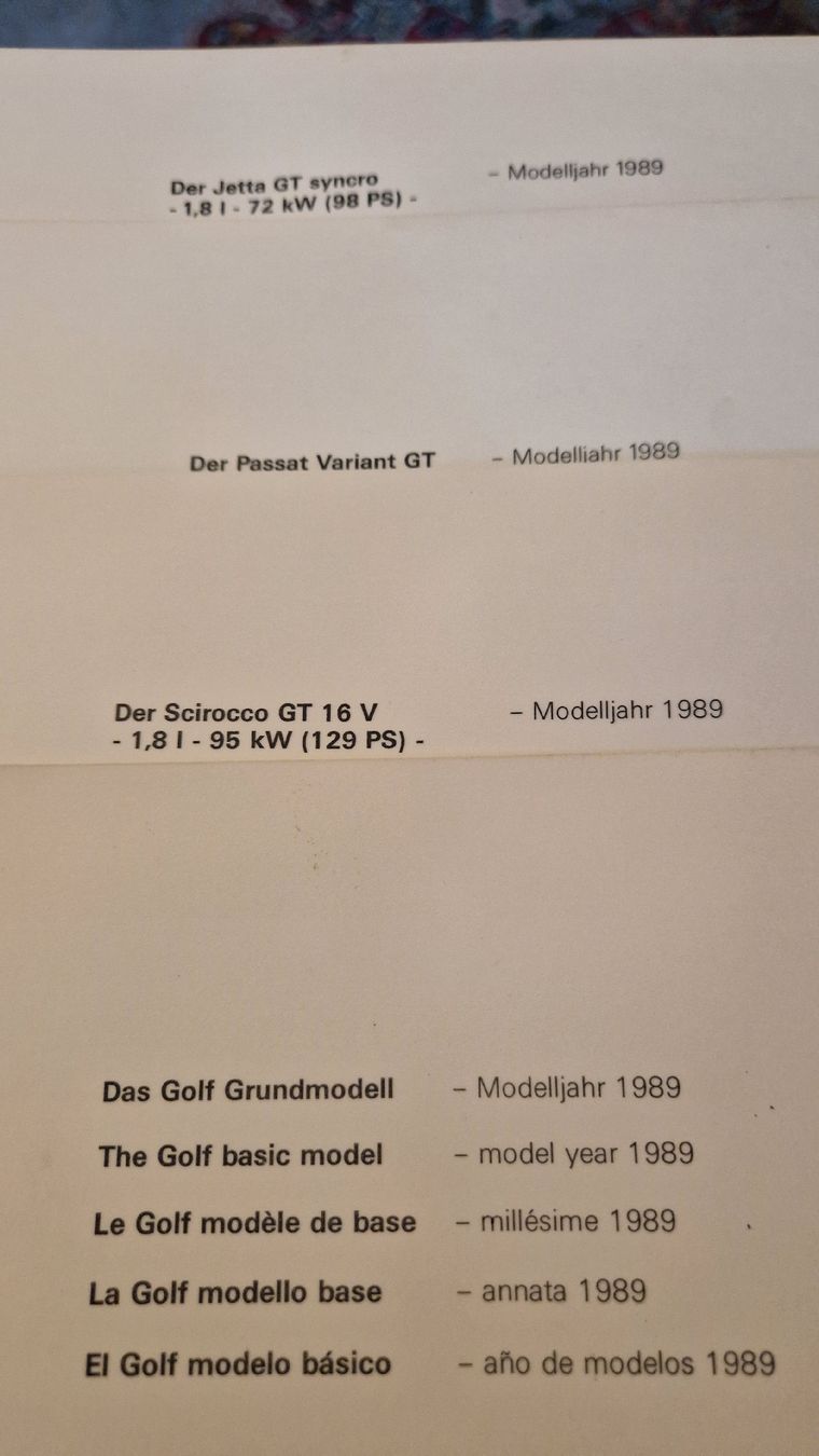 VW Documenti: VW 1989 Information de Press. – Usato da Wetzikon ZH venduto da Oldieslover 7