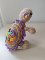 Tortue au crochet, fait main, décorative, multicolore! 23 cm