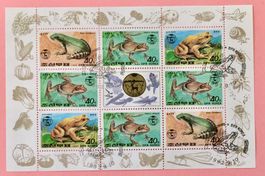 Briefmarken aus Nordkorea Frösche  gestempelt 