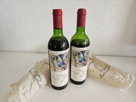 2 Flaschen Château Mouton Rothschild 1973 75cl Picasso