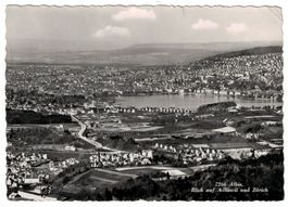 Albis, Blick auf Adliswil und Zürich, gelaufen 1957