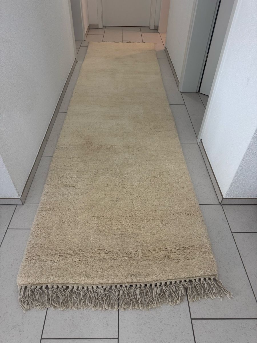 Pfister Tappeti: WOOLMARK Läufer Teppich Beige Wolle Handgeknüpft  – Usato da Niedergösgen venduto da bek_w6hm 1
