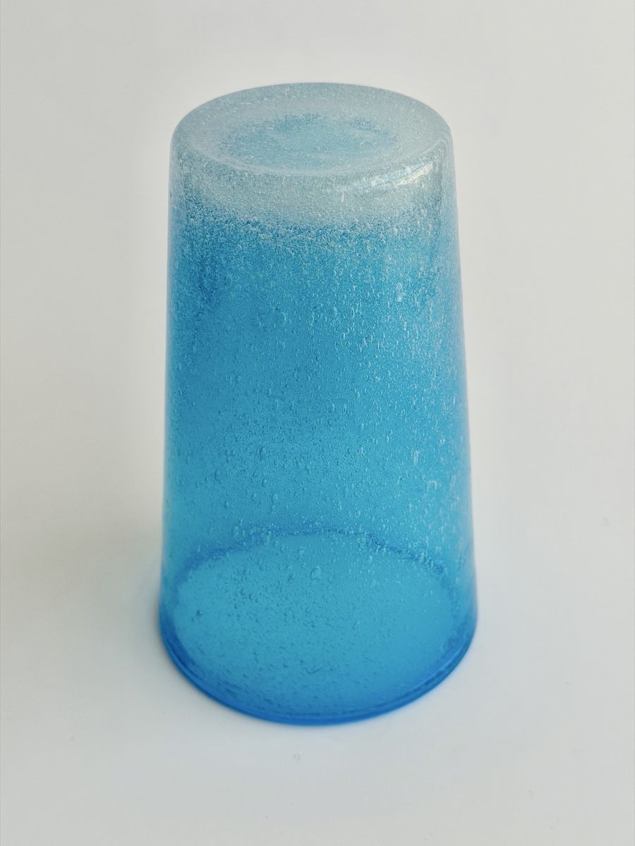 Bicchieri: Verre bleu en verre soufflé bullé. – Usato da Genève venduto da mar_nd6c 3