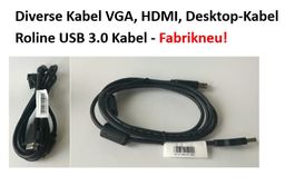 HDMI, VGA, Roline USB 3.0, Desktop-Kabel - Fabrikneu