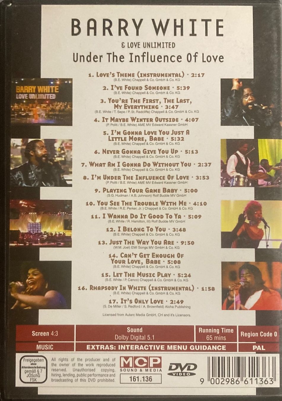 Tous les DVDs: BARRY WHITE & LOVE UNLIMITED – D'occasion à Poliez-Pittet par Newtown-Records 1