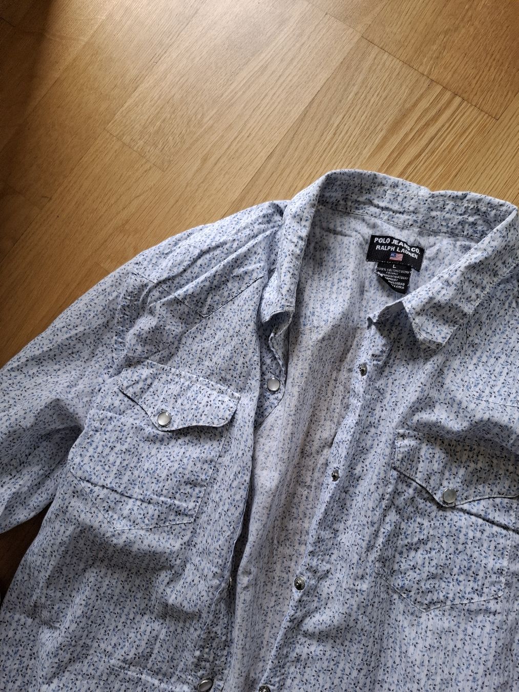 Ralph Lauren Blusen: Polo Jeans Co. Hemd, Gr. L,  hellblau gemustert – Gebraucht aus Goldach von Helen2017 4