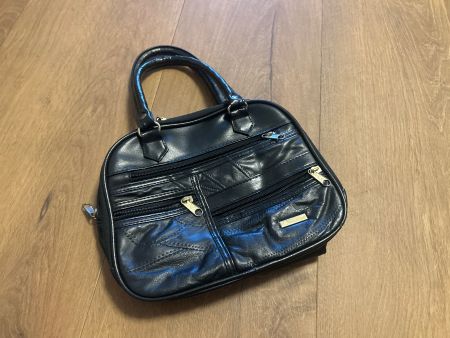 Vintage Stefano Handtasche Tasche Leder schwarz