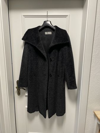 Max Mara Mantel Alpaka Wolle schwarz Grösse 40 Zustand gut