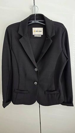 blazer damen, schwarzer stoff, rich & royal, small