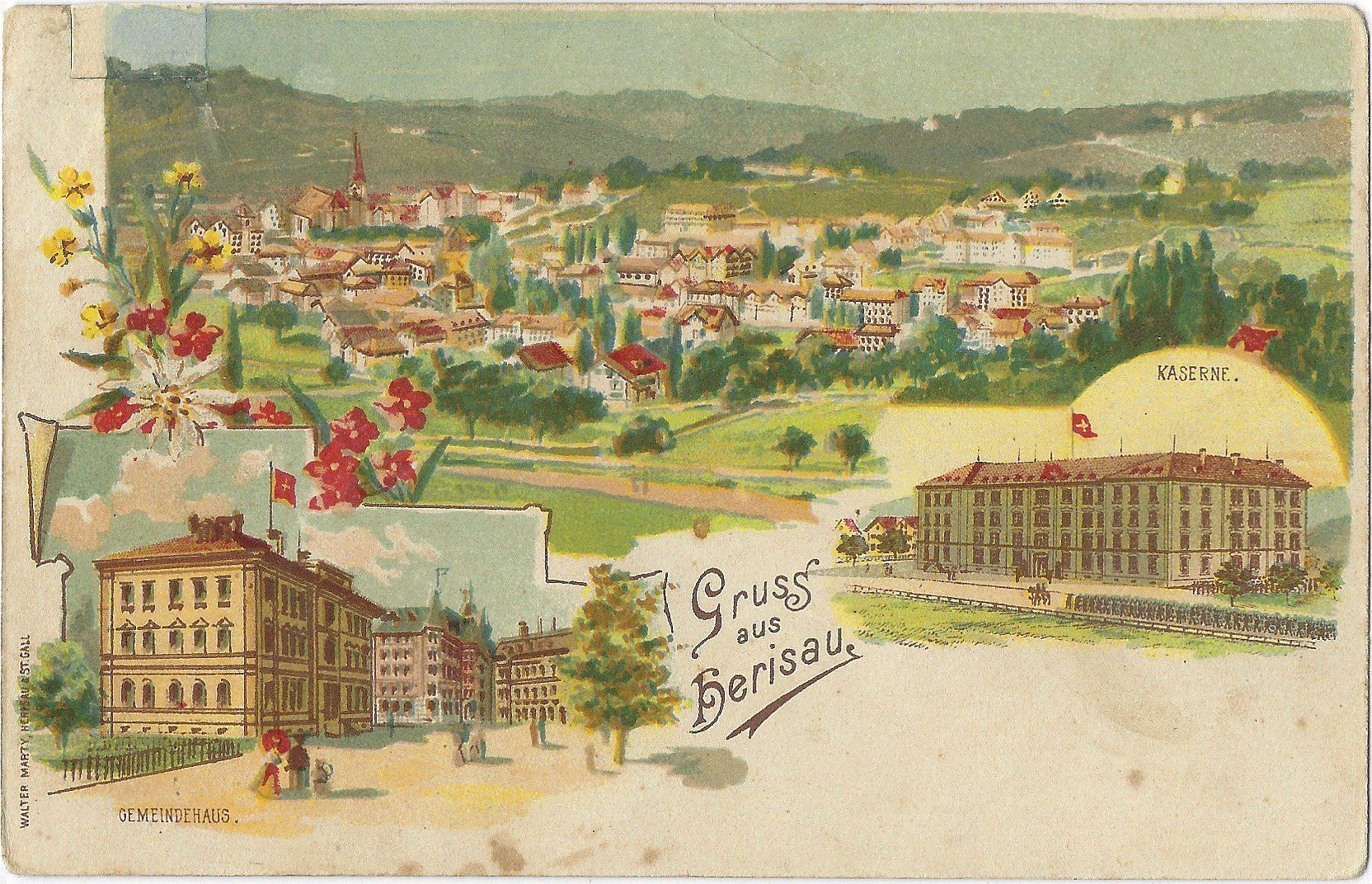Cartoline postali: G r u s s     a u s     H e r i s a u – Usato da Bütschwil venduto da Jackson1A