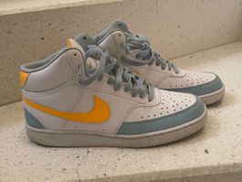 Nike Court Vision Mid Sneakers Gr. 41 Weiss/Gelb/Hellblau