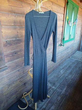 MANGO grey Wrap Dress