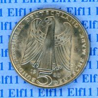 DEM___5.00 1980D Walther v.d.Vogelweide stgl 5 Deutsche Mark
