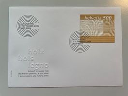 2004 Holzbriefmarke Ausgabe-Brief