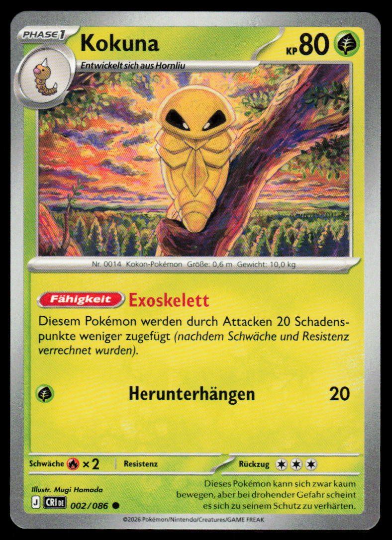 Pokémon Carte collezionabili: Pokemon Kokuna 002/086 – Usato da Herisau venduto da Pokemon2025