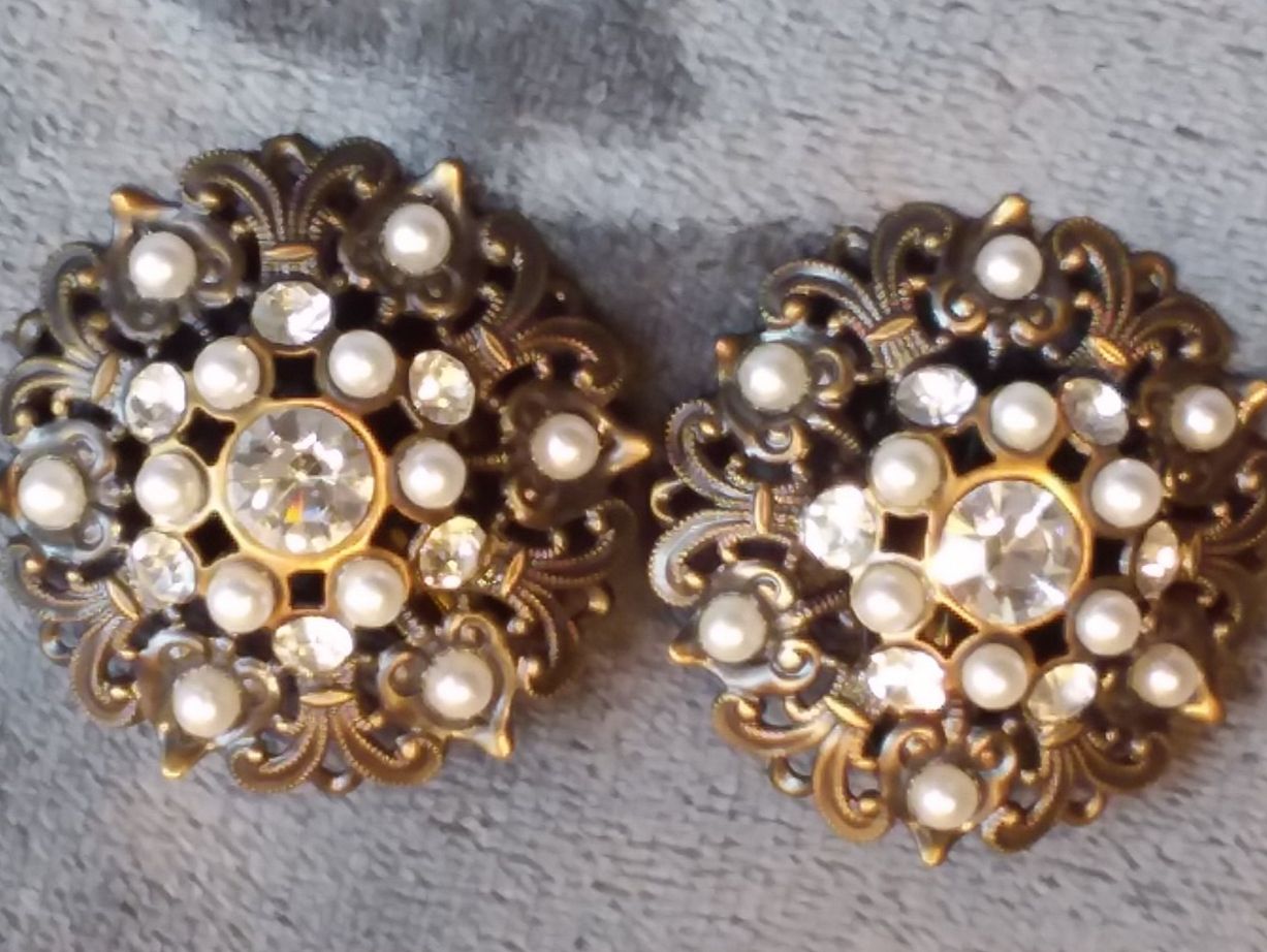 Orecchini pendenti & Orecchini a lobo: Antike luxuriöse Perlchen/Strass Ohrclips, ca 1920 – Usato da Zürich venduto da philpip 5