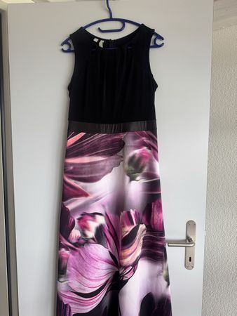 Schönes Abendkleid,  Gr. 38 Blumenmuster, Top Zustand