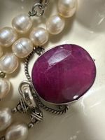 Kette Perlen mit Rubin 