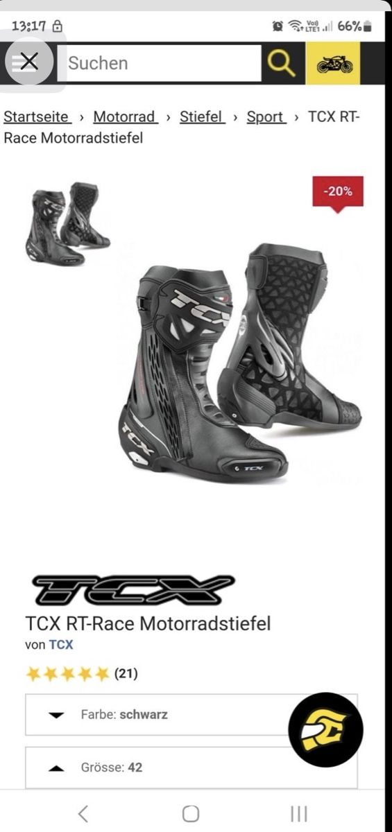 TCX Scarpe da uomo: TCX RT- race Bottes Moto taille 42 – Usato da La Chaux-de-Fonds venduto da ALVKIKO 4