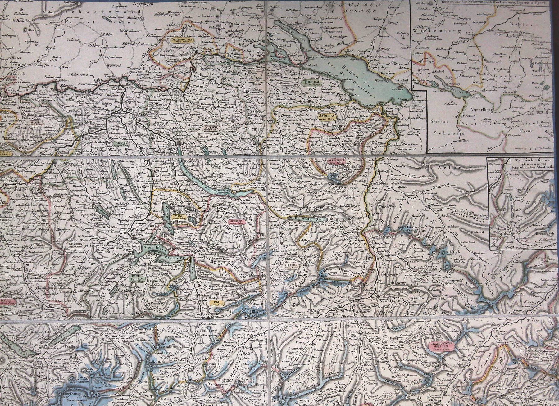Cartes géographiques & atlas: 1. Reisekarte von  Keller 1827 – D'occasion à Rafz par booksell 3