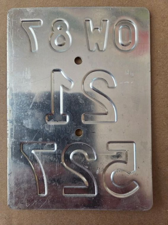 Sachs Schilder: Velonummer OW 87 gelb Mofanummer Plaque Mofa – Gebraucht aus Schenkon von Uhu007 1
