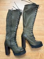 Olivgrüne Plateau-Schnürstiefel A.S.98 Gr. 36
