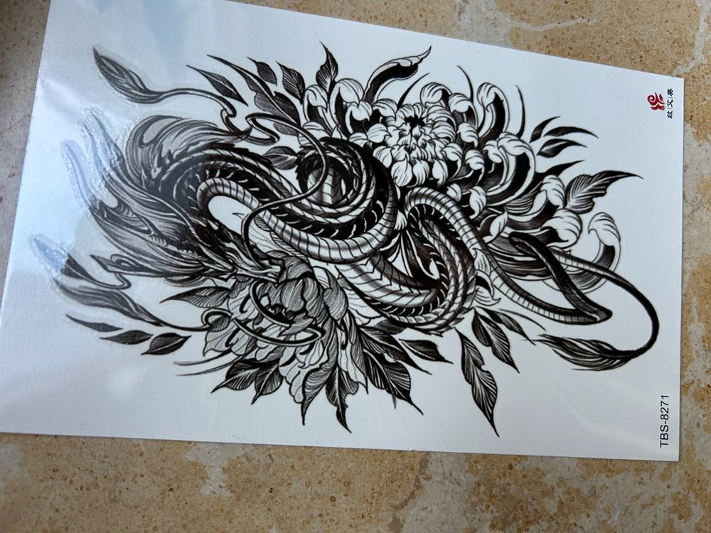 Temporäre Drachen-Tattoos – 8 Blätter, Wasserdicht, Bis Zu 5 Tage Haltbar, Einfach Aufzutragen & Zu Entfernen