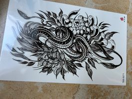 Temporäre Tattoos, Drache, Lotus, Blumen etc. neu