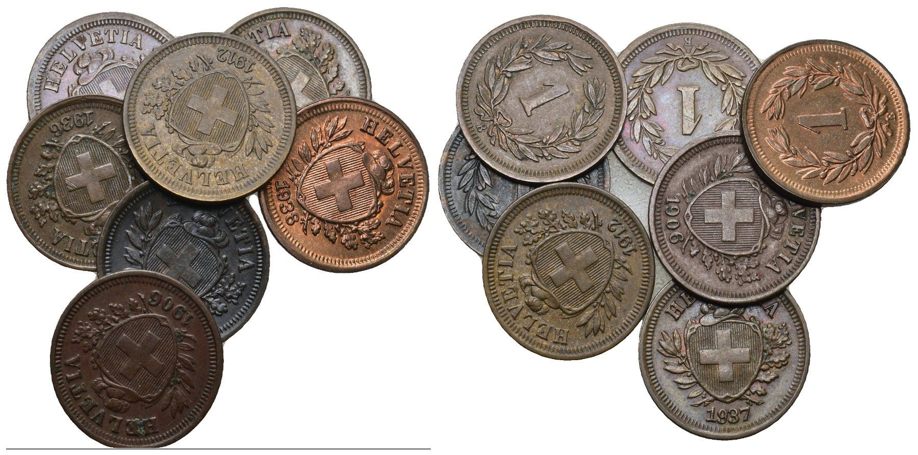 Tutti le monete: Schweiz 1 Rappen Lot – Usato da Bern venduto da numismatictops