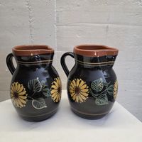 Keramik Krug Set, Handbemalt, Vintage Stil, Top Zustand