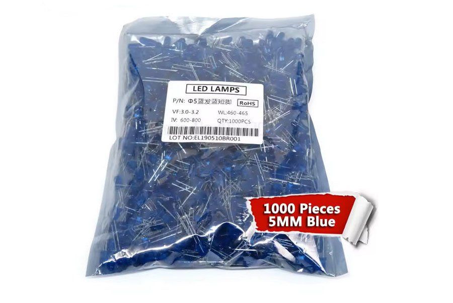 Componenti elettronici: LED Diode 5mm, Blau, 1000 Stück – Nuovo (secondo la descrizione) da Zurich venduto da led_matrix 1