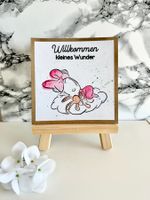 Handgemachte Karte zur Geburt - Willkommen, kleines Wunder!