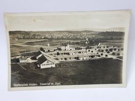 AK Waffenplatz Kloten Kaserne m. Dorf Ansichtskarte