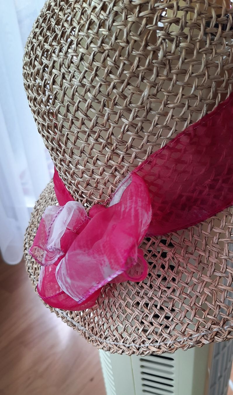 Chapeaux, bonnets & casquettes: Strohhut Sommerhut mit Band Grösse M – D'occasion à BRUNNEN par Sole21 4