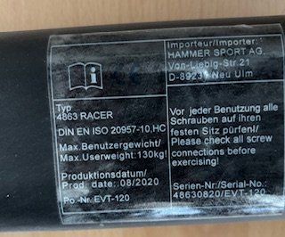 Hometrainer: Hometrainer SPINNER RACE 4863 der Marke HAMMER – Gebraucht aus Bettlach von CVR007 5