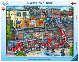 Rahmenpuzzle 48 Feuerwehreinsatz an den Bahngleisen