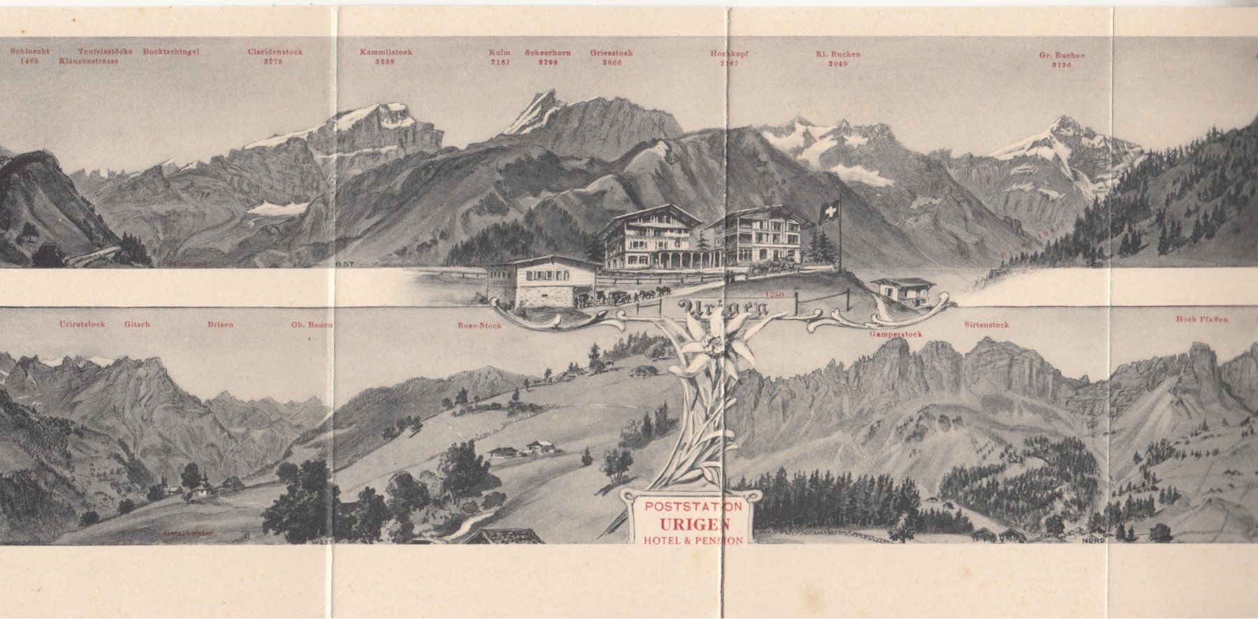 Cartoline postali: Urigen Posthaus Panorama ca. 1910 – Usato da Bürglen TG venduto da StampGraf 2