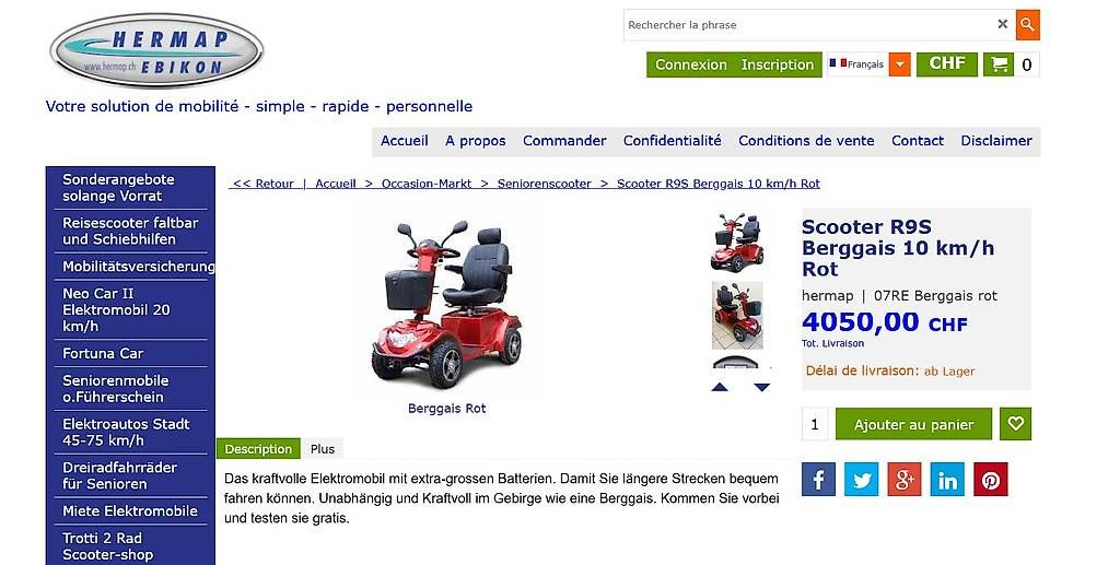 Veicoli elettrici: scooter électrique pour seniors – Usato da La Chaux-de-Fonds venduto da sz2300 1