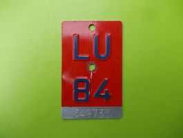 Velonummer / Fahrradnummer LU 84