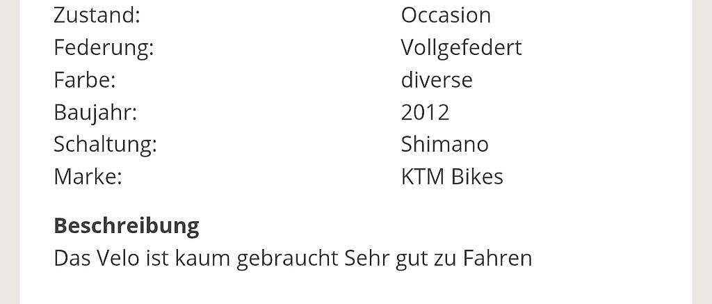 Biciclette: Ktm Bike zu verkaufen – Usato da Holziken venduto da bam_c9dr 3